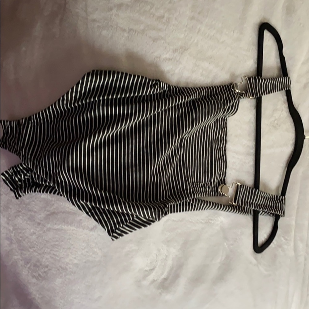 Striped overalls